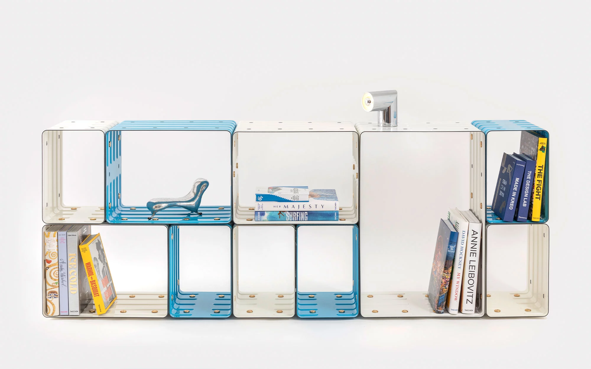 marc newson designs quobus, an enameled steel bookshelf for galerie kreo